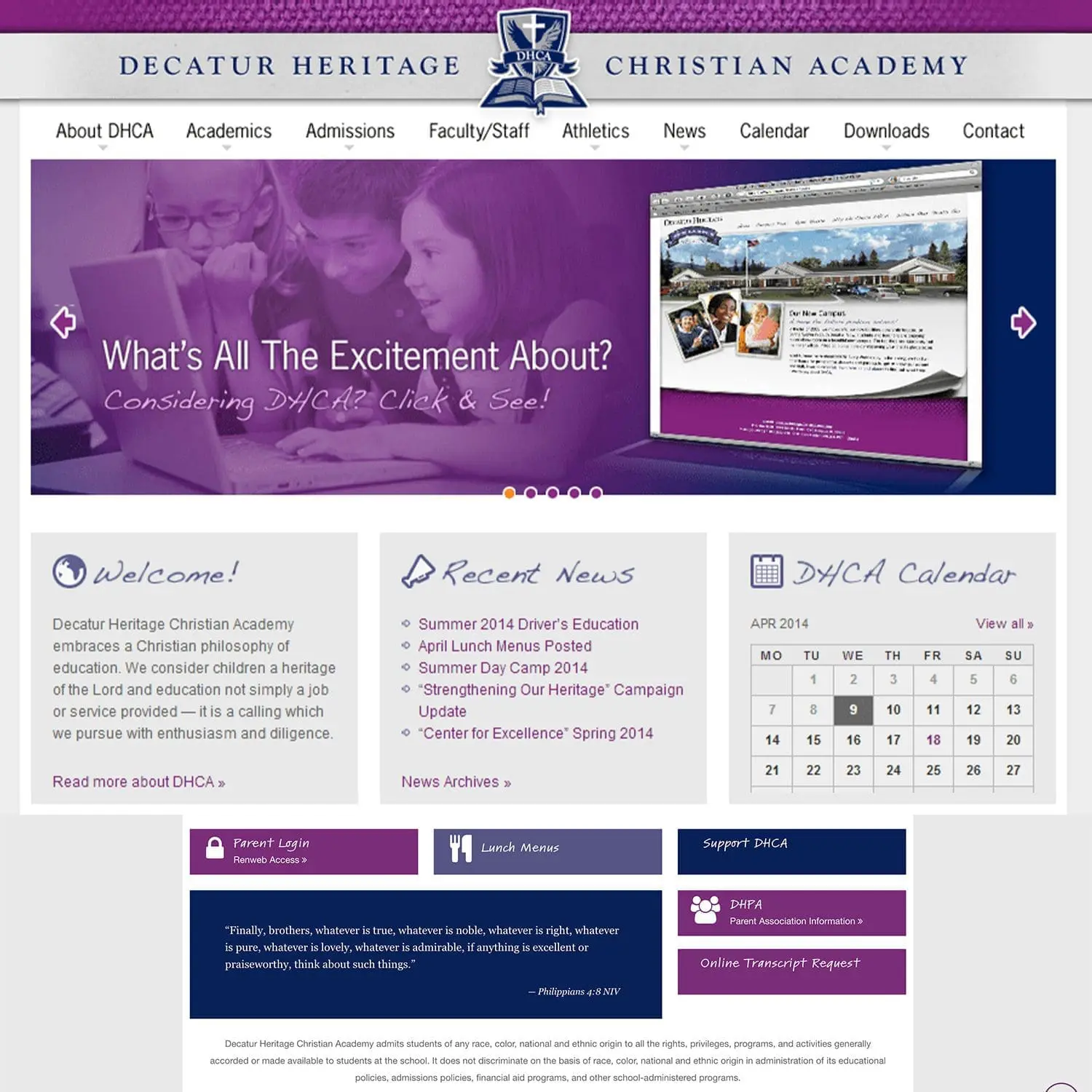 Decatur Heritage Christian Academy, Home Page - Nashville Website Design & Digital Marketing, SEO