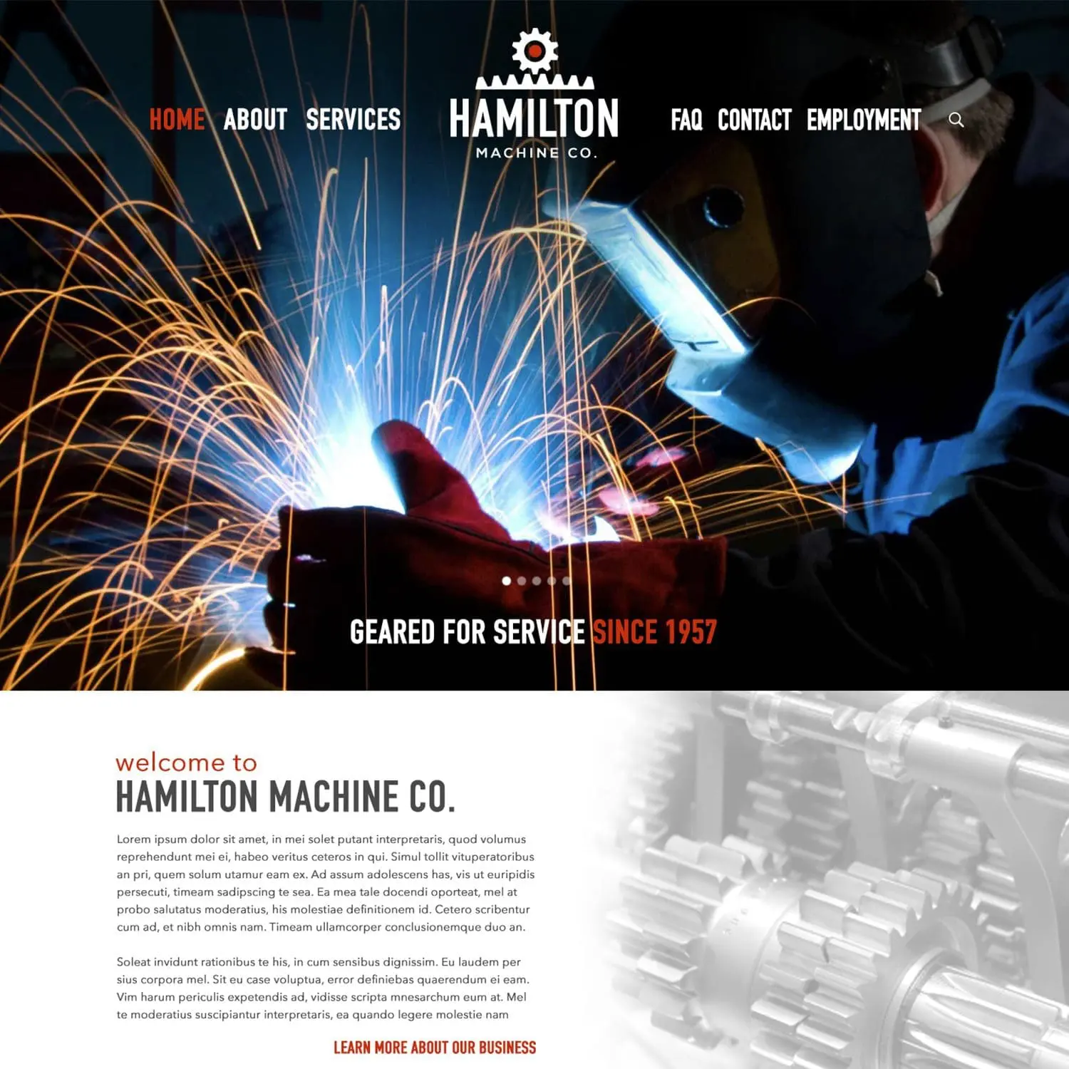 Hamilton Machine, Home Page - Nashville Web Design