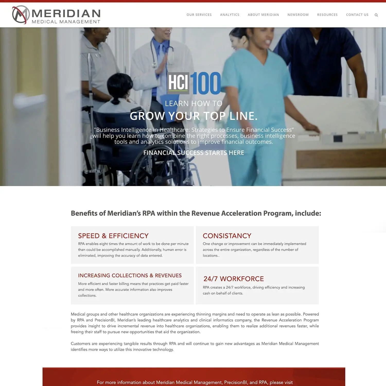 Meridian Medical Management, Home Page - Nashville Website Design & Digital Marketing Company