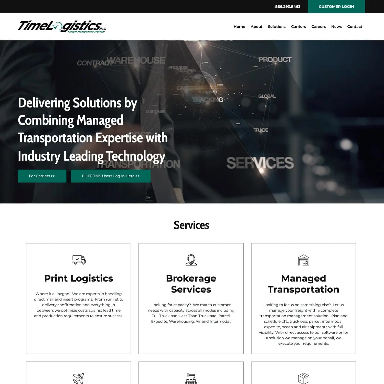 Time Logistics, Home Page - Nashville Website Design & Digital Marketing, SEO