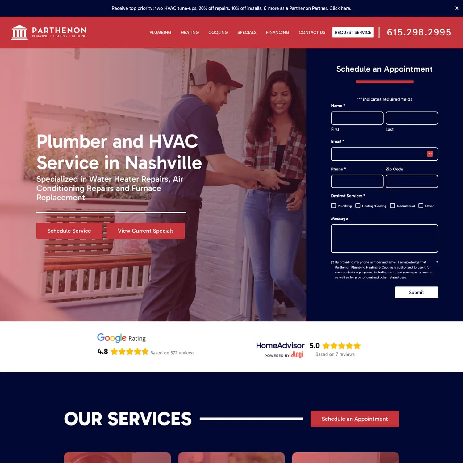 PARTHENON HOME PAGE - NASHVILLE WEB DESIGN